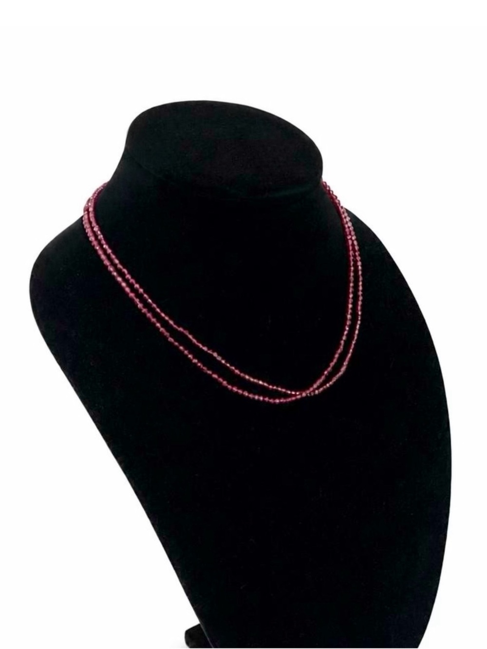 (2) D’Joy Garnet Faceted Beaded Necklace